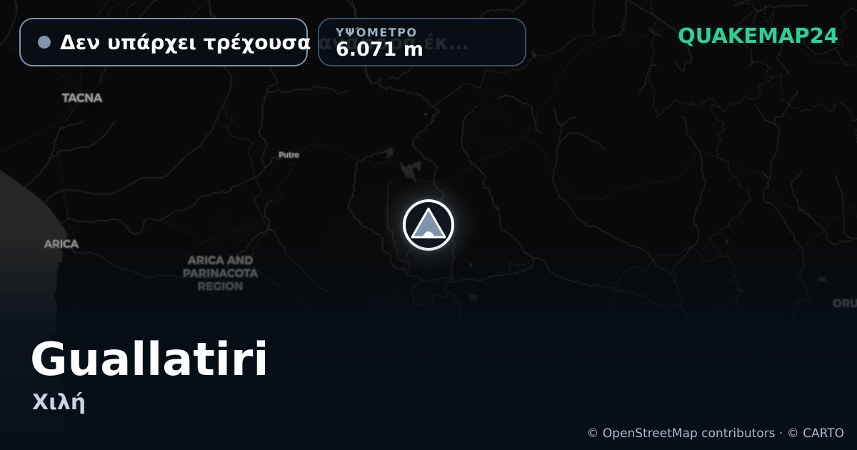 Guallatiri · Δεν υπάρχει τρέχουσα αναφορά έκρηξης · 6.071 m