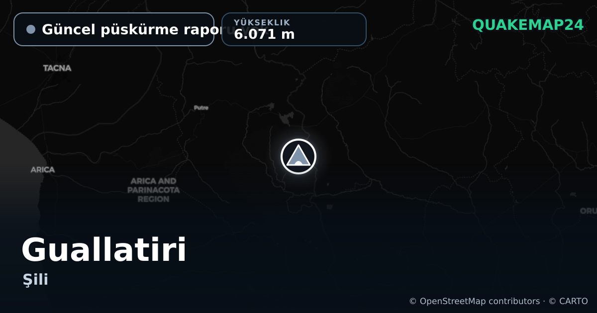 Guallatiri · Güncel püskürme raporu yok · 6.071 m