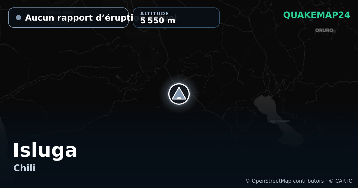 Isluga · Aucun rapport d’éruption actuel · 5 550 m