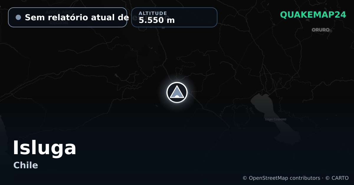 Isluga · Sem relatório atual de erupção · 5.550 m
