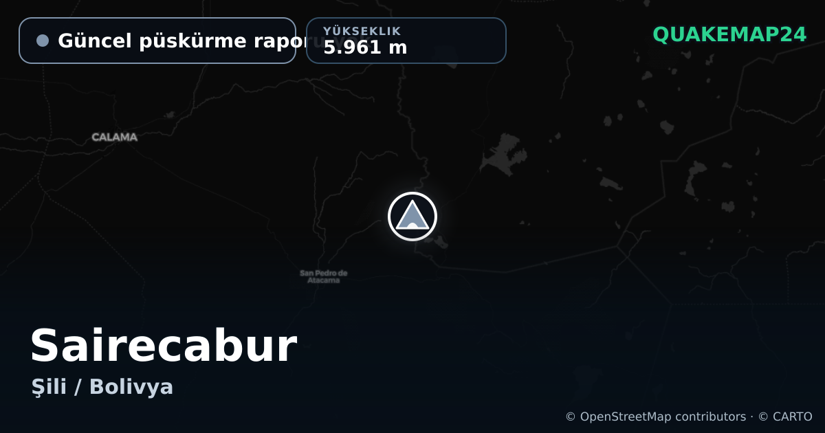 Sairecabur · Güncel püskürme raporu yok · 5.961 m