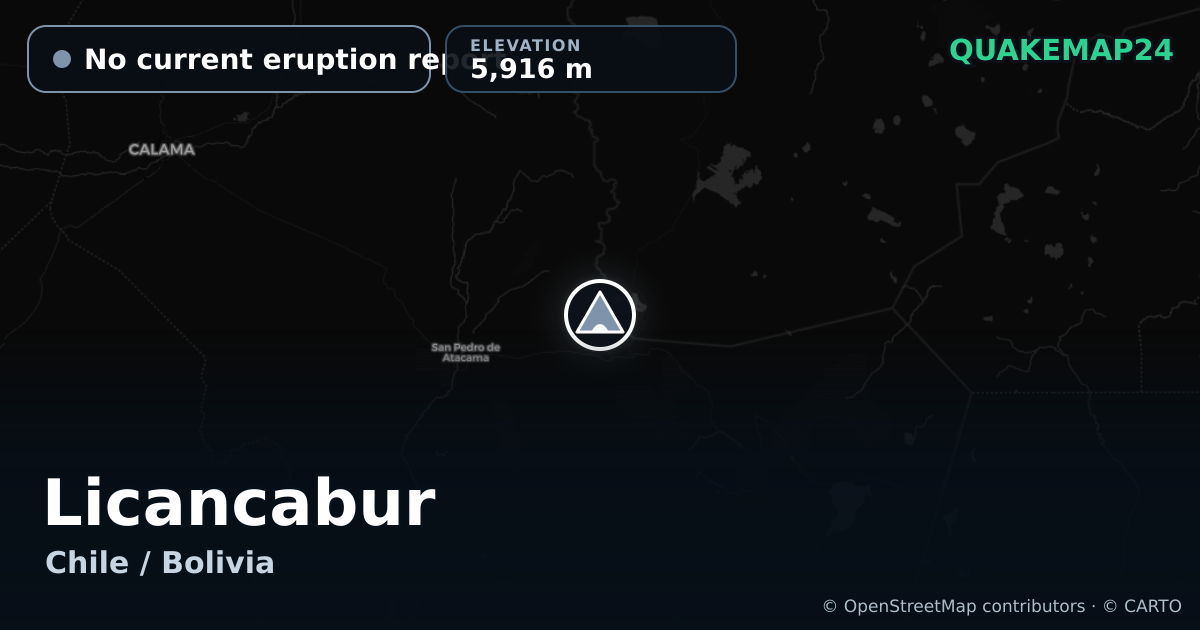 Licancabur · No current eruption report · 5,916 m