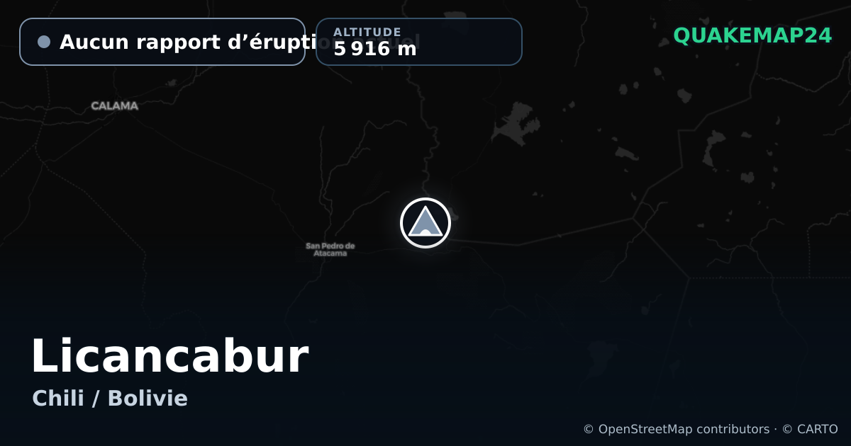 Licancabur · Aucun rapport d’éruption actuel · 5 916 m