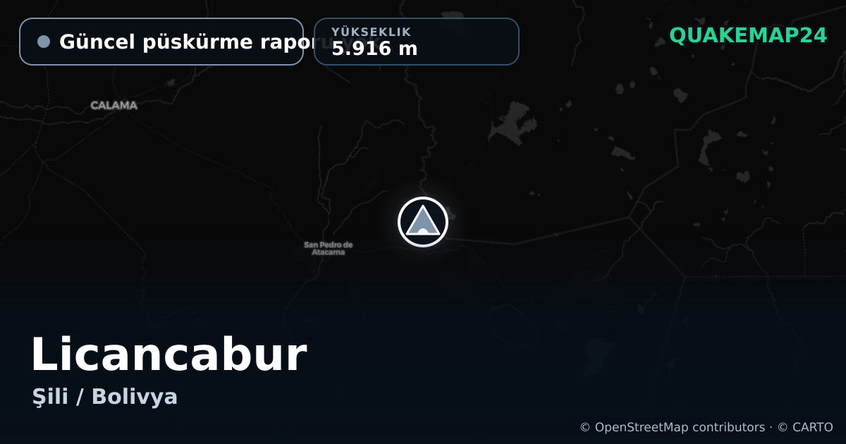 Licancabur · Güncel püskürme raporu yok · 5.916 m