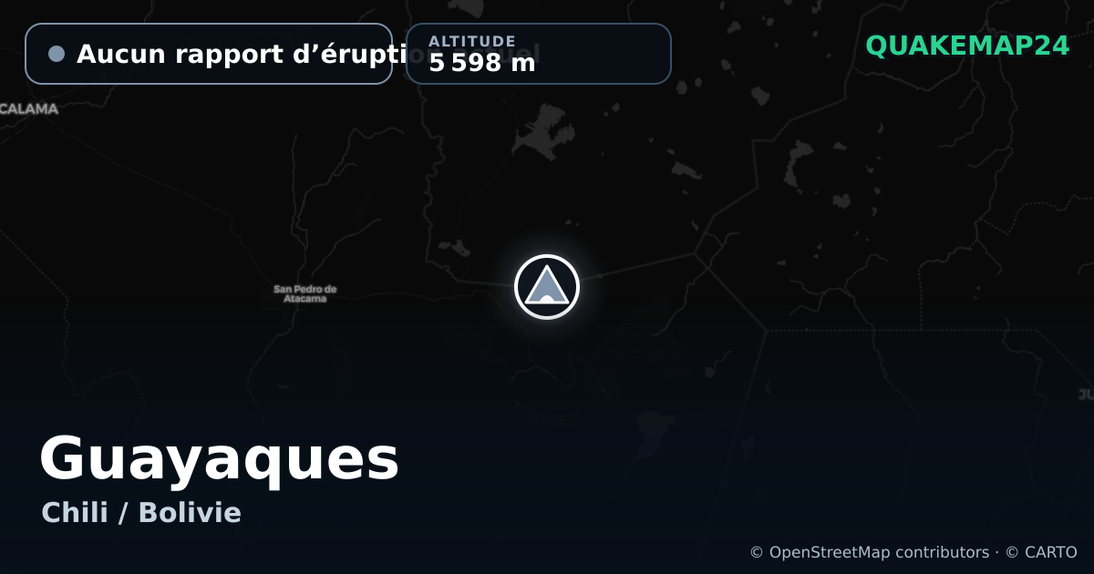 Guayaques · Aucun rapport d’éruption actuel · 5 598 m