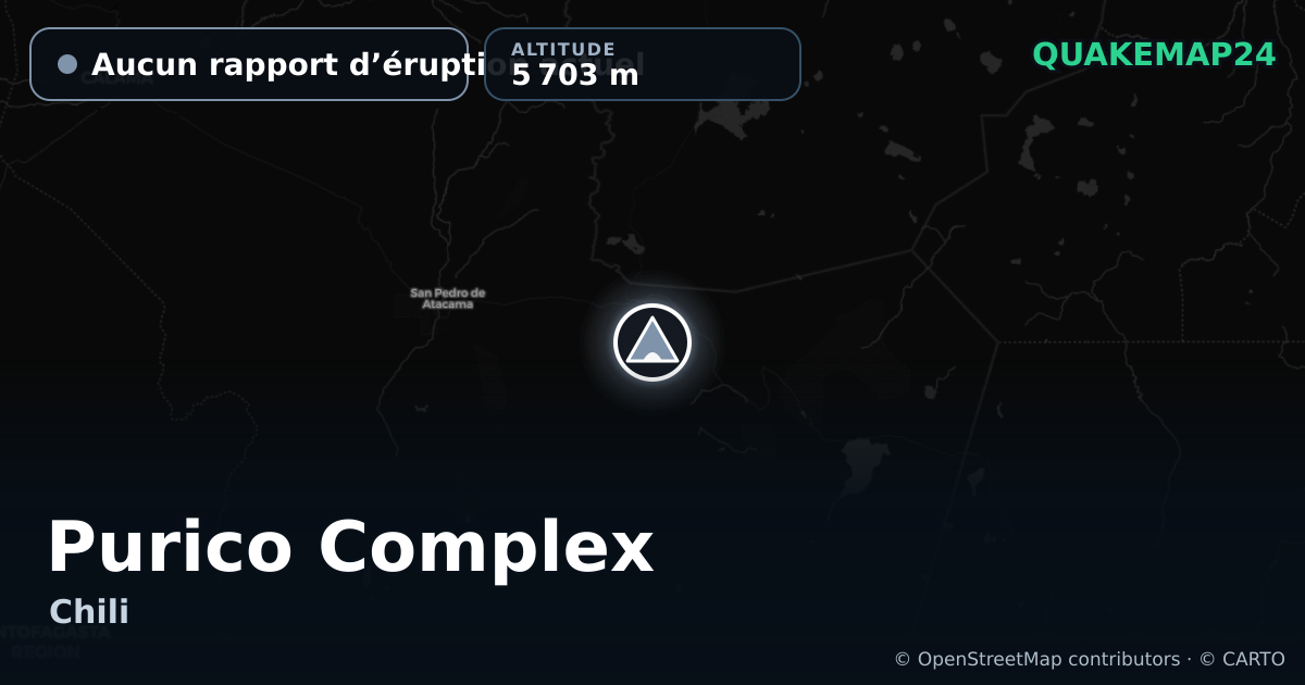 Purico Complex · Aucun rapport d’éruption actuel · 5 703 m