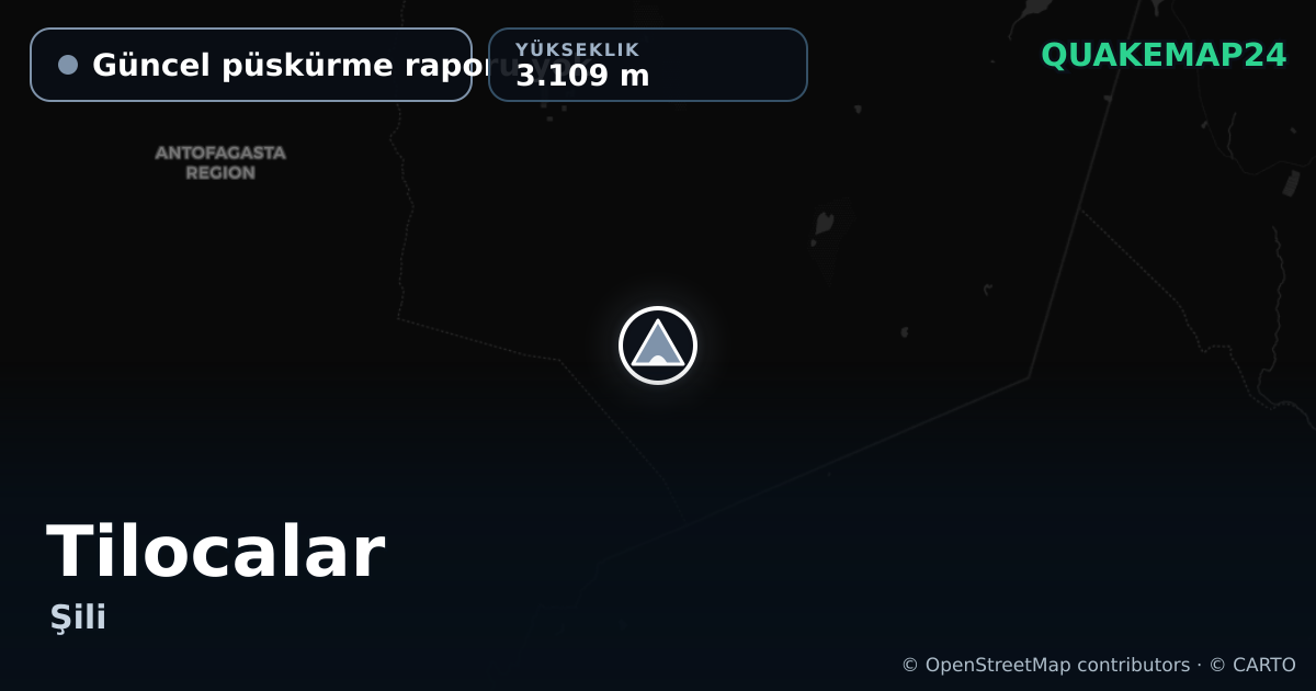 Tilocalar · Güncel püskürme raporu yok · 3.109 m