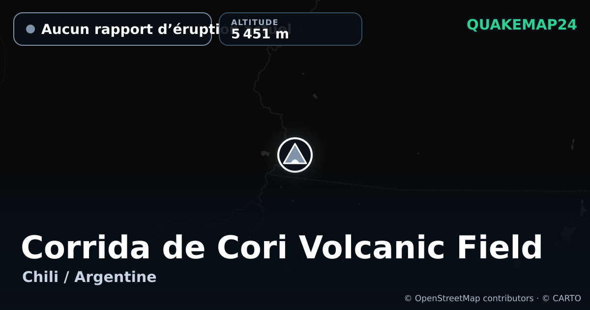 Corrida de Cori Volcanic Field · Aucun rapport d’éruption actuel · 5 451 m