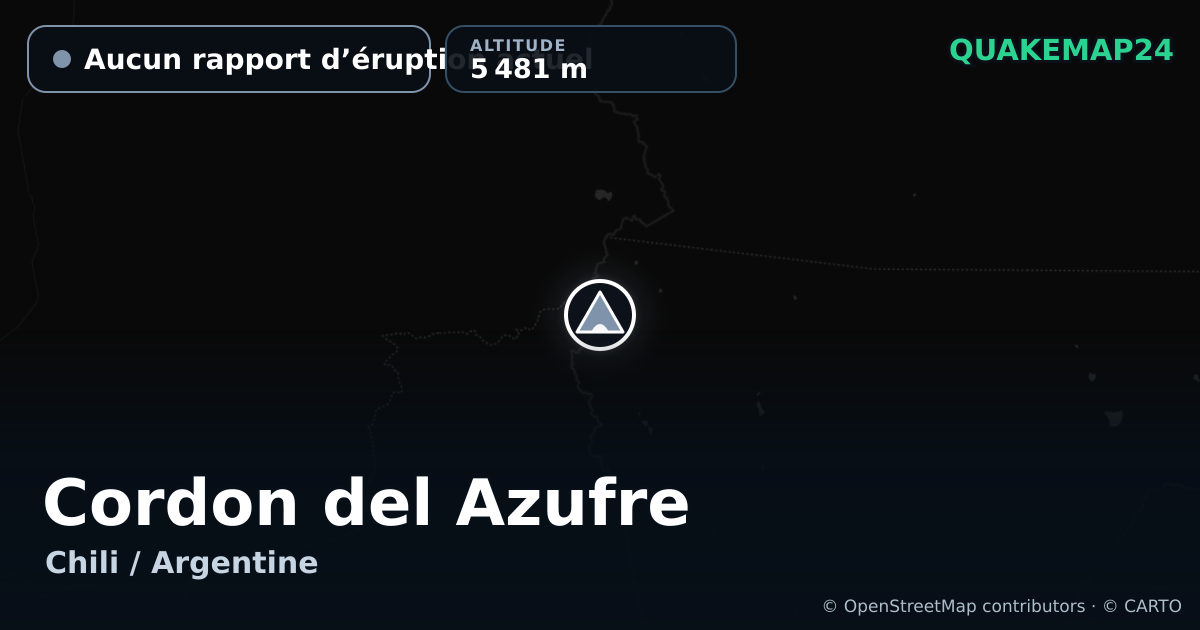 Cordon del Azufre · Aucun rapport d’éruption actuel · 5 481 m
