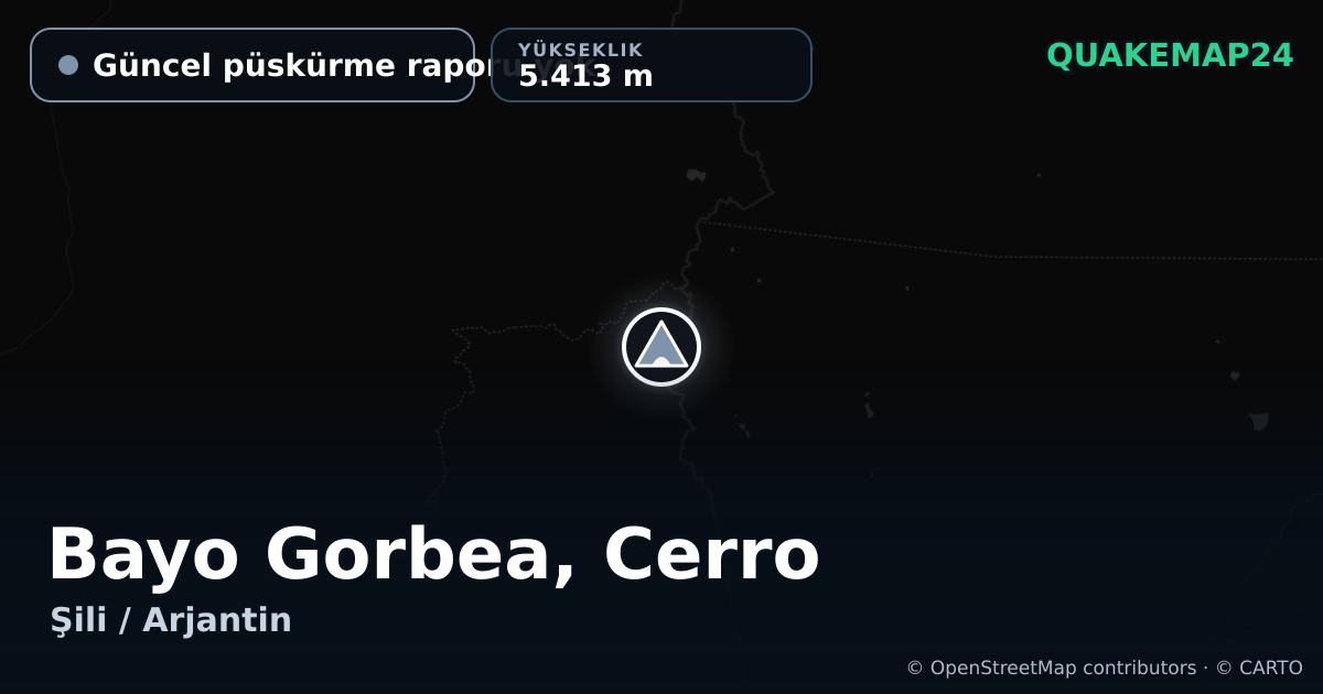 Bayo Gorbea, Cerro · Güncel püskürme raporu yok · 5.413 m