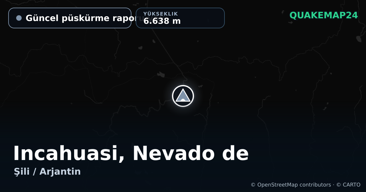 Incahuasi, Nevado de · Güncel püskürme raporu yok · 6.638 m
