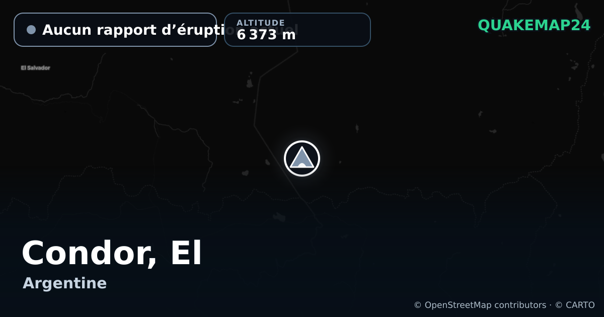 Condor, El · Aucun rapport d’éruption actuel · 6 373 m