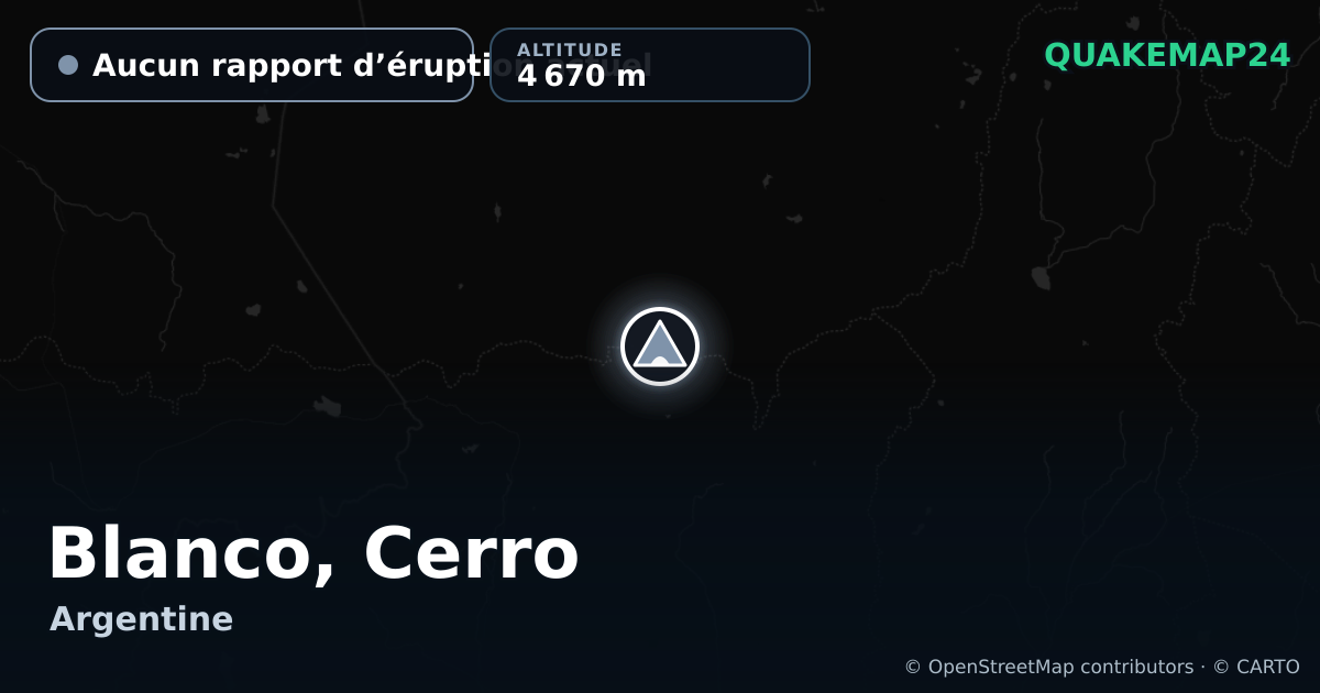 Blanco, Cerro · Aucun rapport d’éruption actuel · 4 670 m