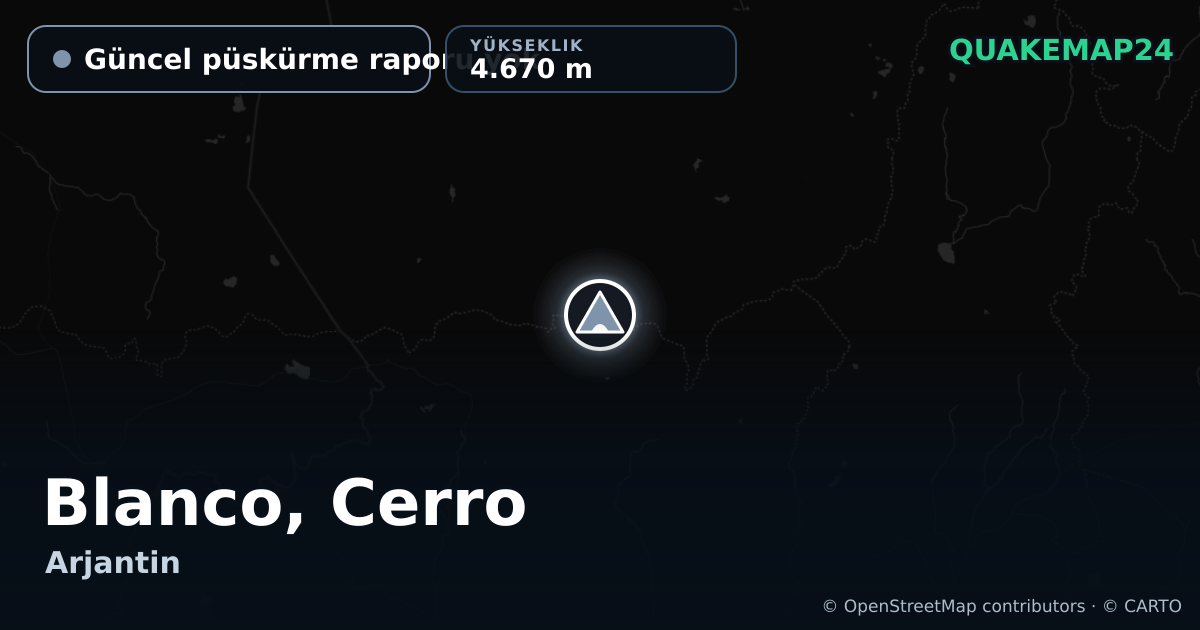 Blanco, Cerro · Güncel püskürme raporu yok · 4.670 m
