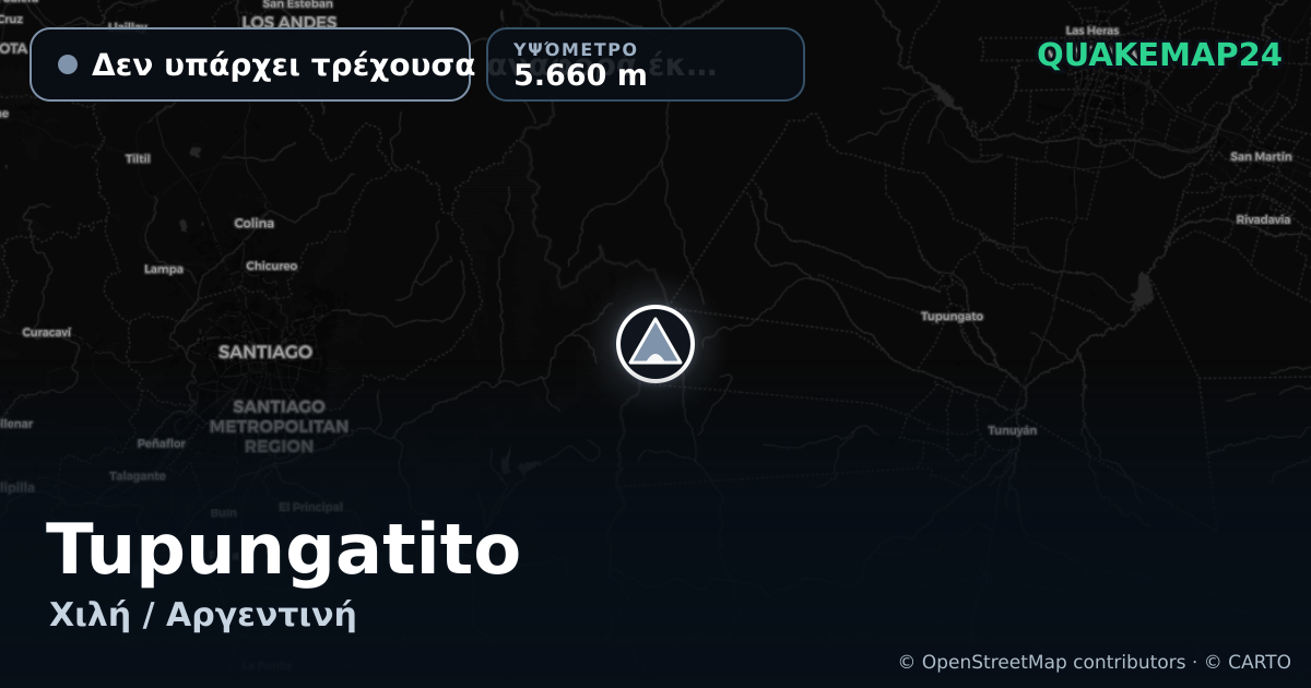 Tupungatito · Δεν υπάρχει τρέχουσα αναφορά έκρηξης · 5.660 m