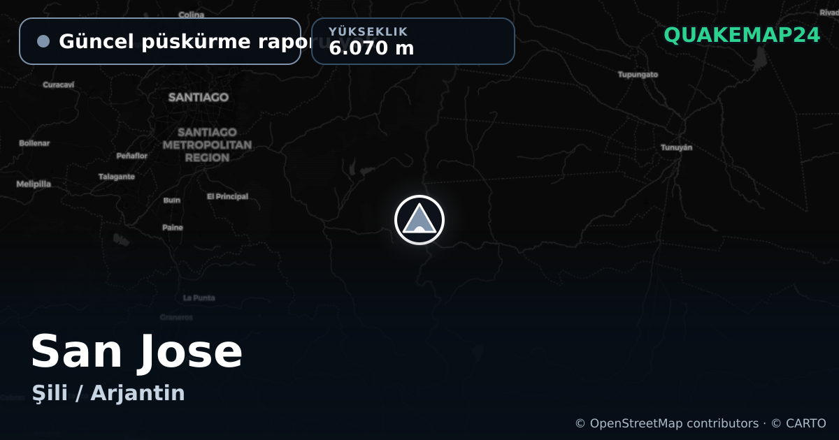 San Jose · Güncel püskürme raporu yok · 6.070 m
