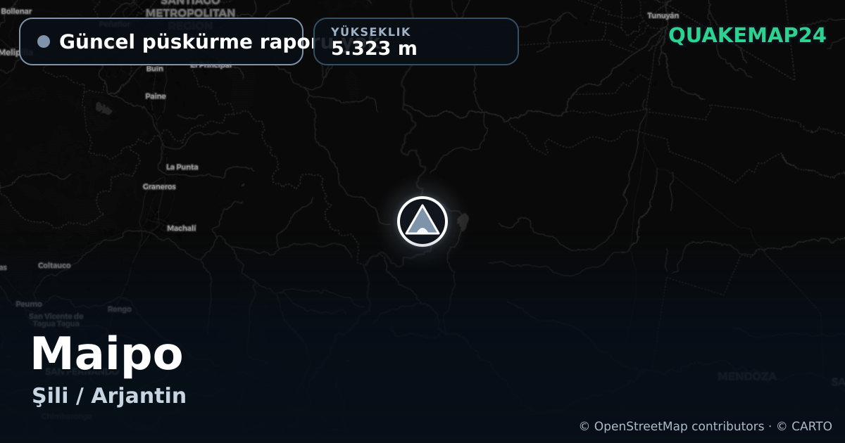 Maipo · Güncel püskürme raporu yok · 5.323 m