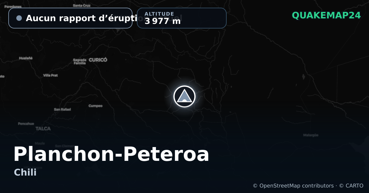Planchon-Peteroa · Aucun rapport d’éruption actuel · 3 977 m