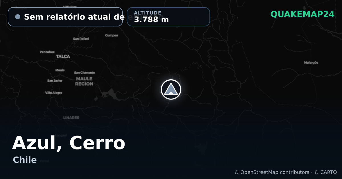 Azul, Cerro · Sem relatório atual de erupção · 3.788 m