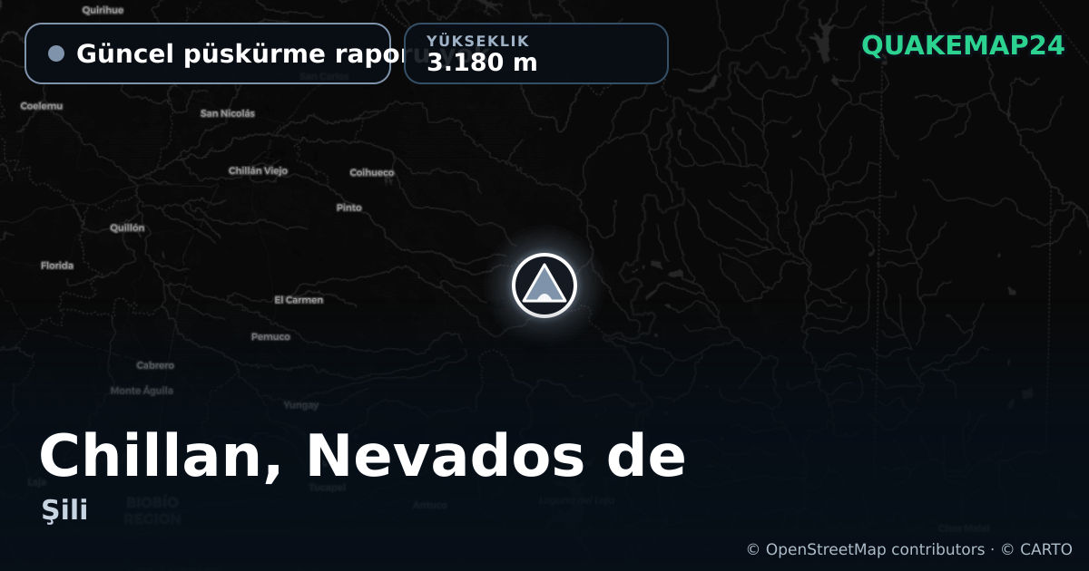 Chillan, Nevados de · Güncel püskürme raporu yok · 3.180 m
