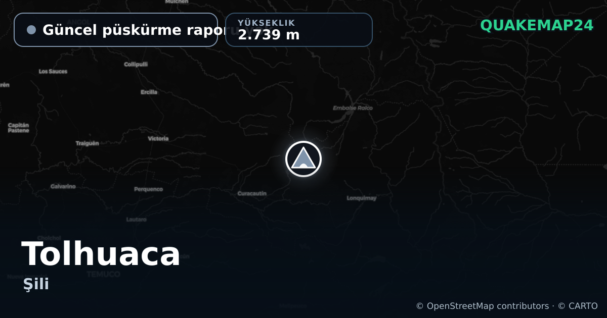 Tolhuaca · Güncel püskürme raporu yok · 2.739 m