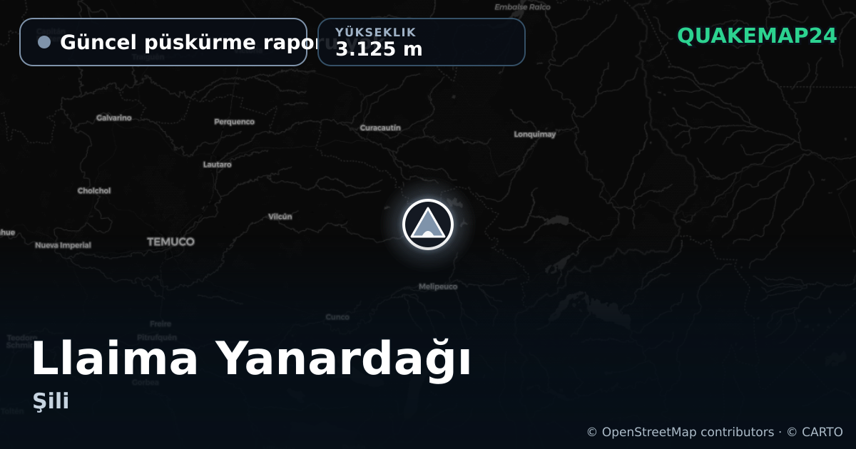 Llaima Yanardağı · Güncel püskürme raporu yok · 3.125 m