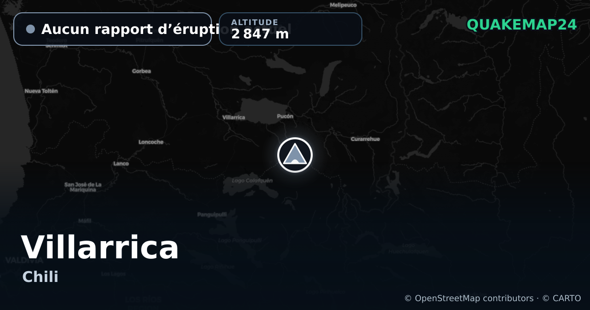 Villarrica · Aucun rapport d’éruption actuel · 2 847 m