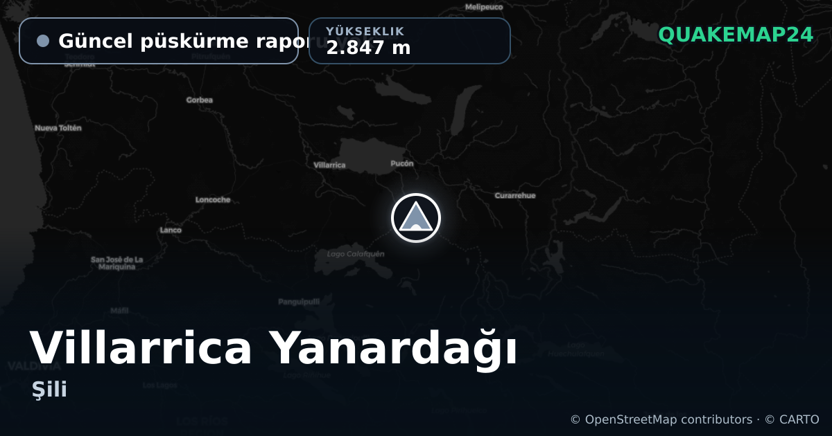 Villarrica Yanardağı · Güncel püskürme raporu yok · 2.847 m