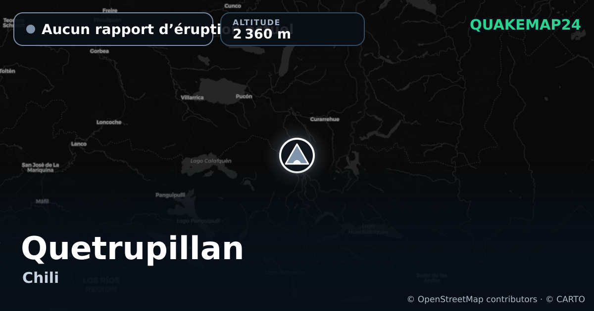 Quetrupillan · Aucun rapport d’éruption actuel · 2 360 m
