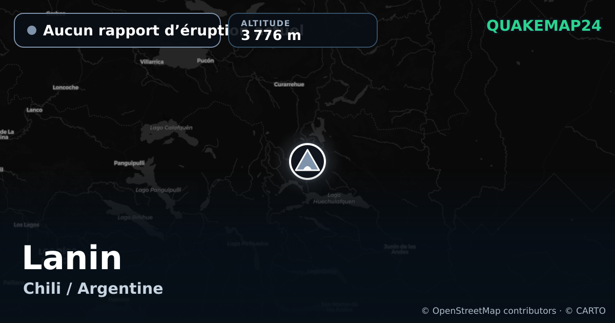 Lanin · Aucun rapport d’éruption actuel · 3 776 m