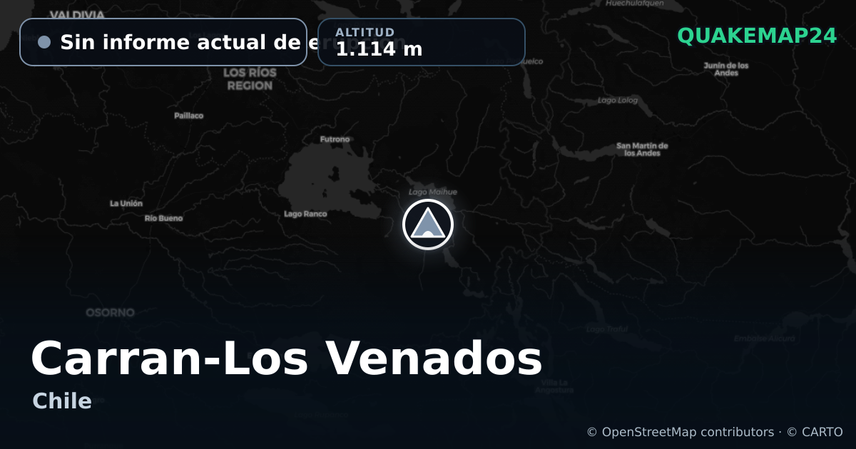 Carran-Los Venados · Sin informe actual de erupción · 1.114 m