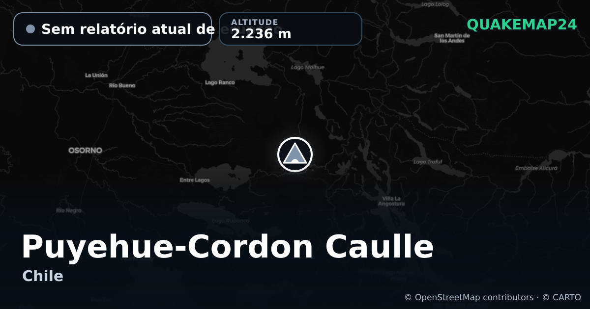 Puyehue-Cordon Caulle · Sem relatório atual de erupção · 2.236 m
