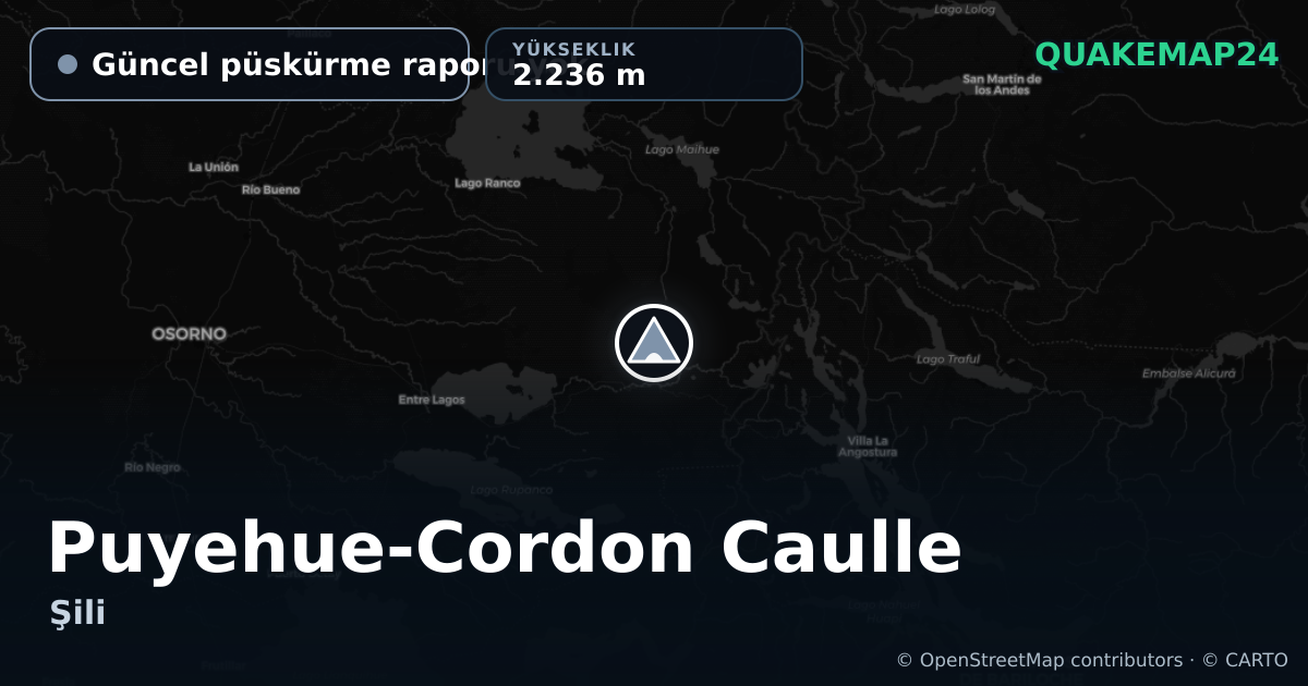 Puyehue-Cordon Caulle · Güncel püskürme raporu yok · 2.236 m