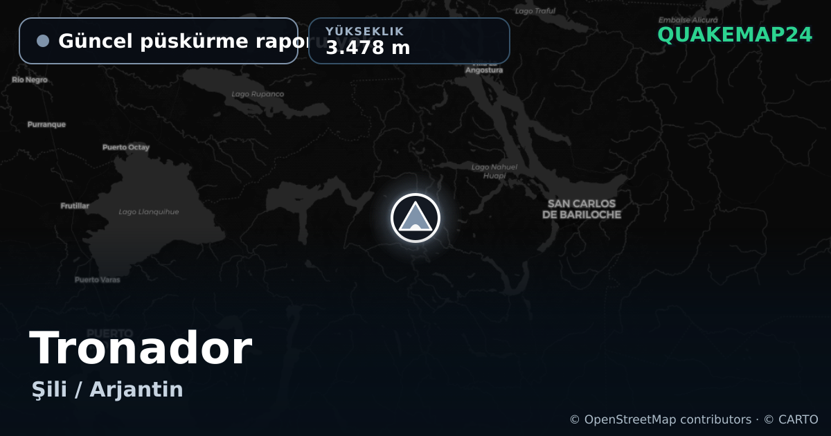 Tronador · Güncel püskürme raporu yok · 3.478 m