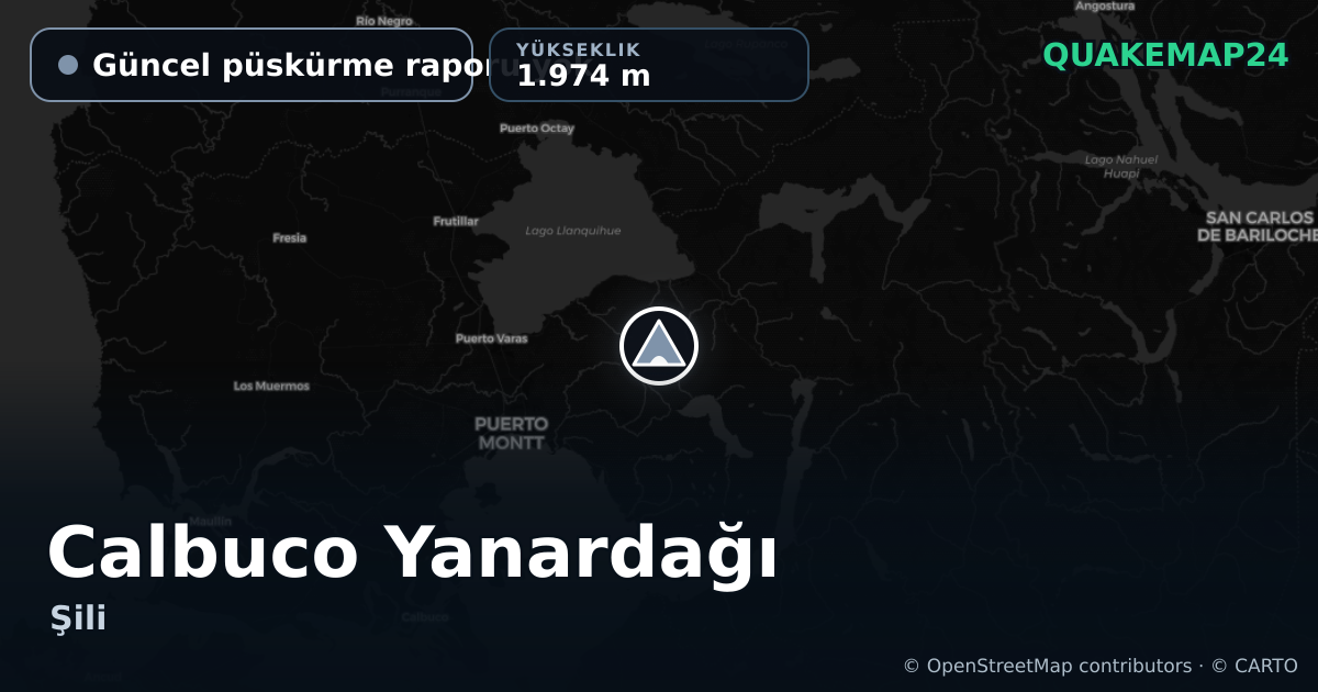 Calbuco Yanardağı · Güncel püskürme raporu yok · 1.974 m