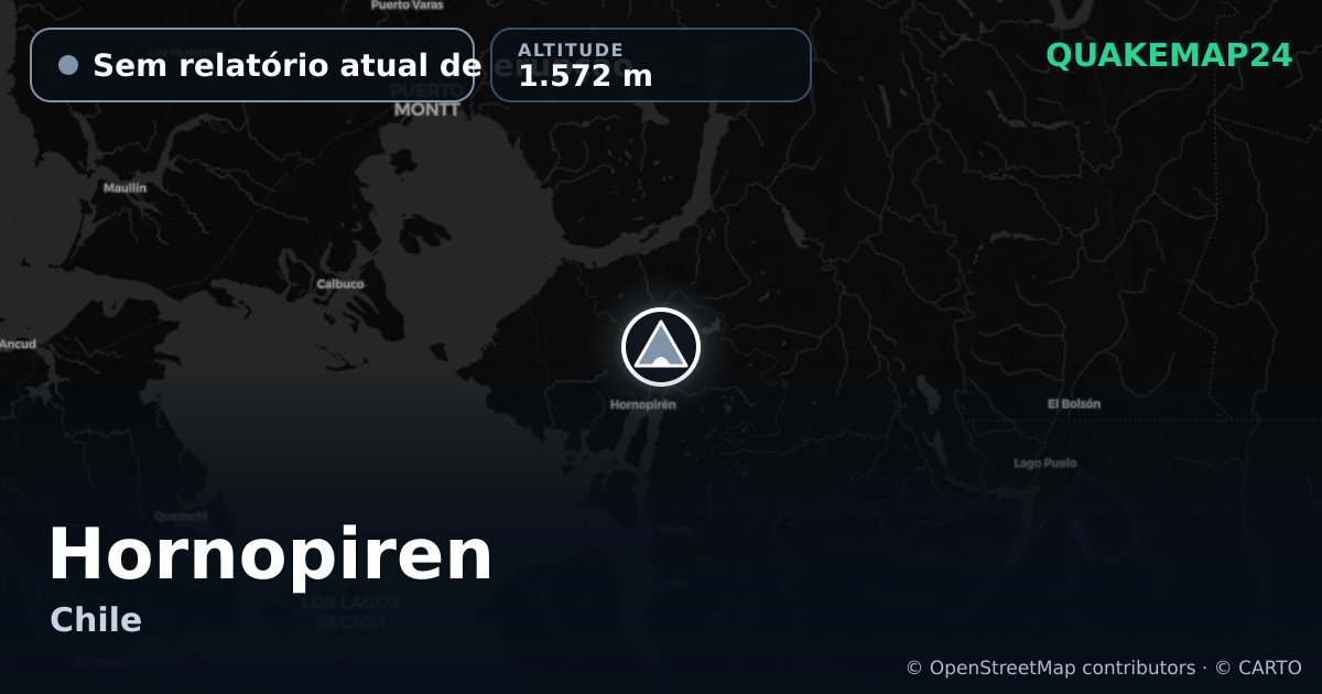 Hornopiren · Sem relatório atual de erupção · 1.572 m