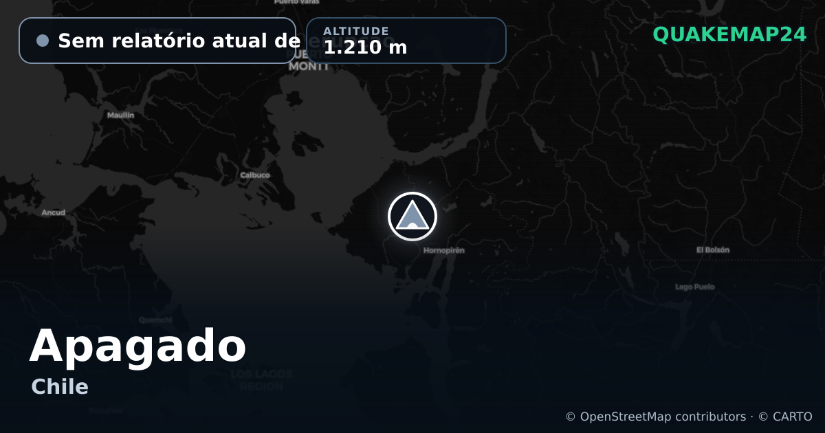Apagado · Sem relatório atual de erupção · 1.210 m