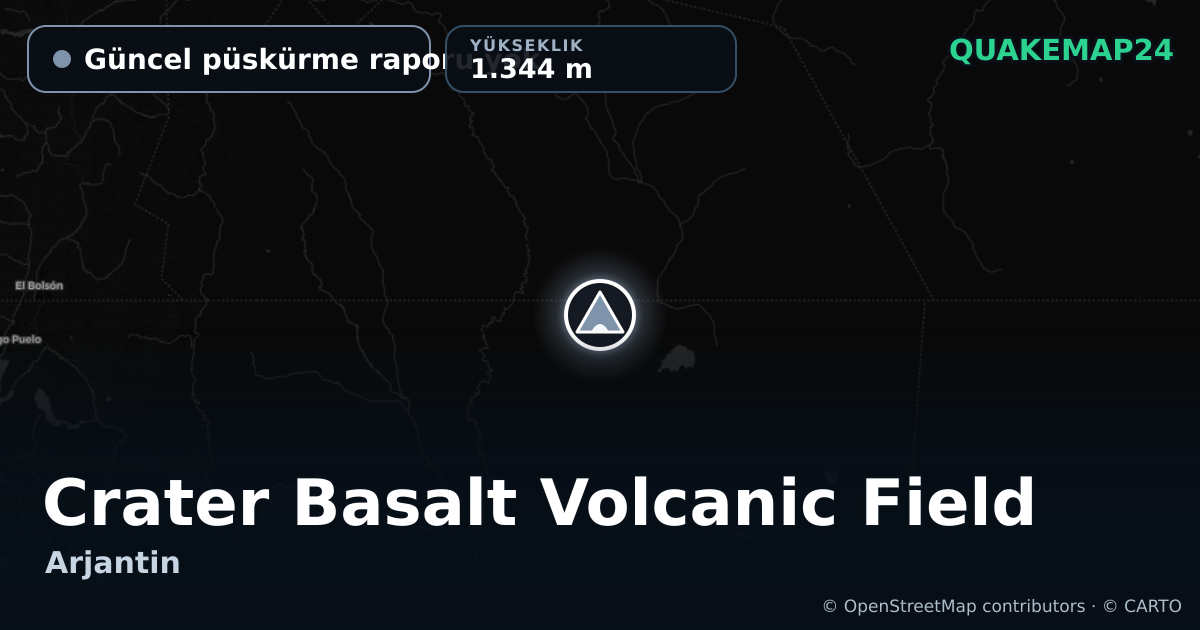 Crater Basalt Volcanic Field · Güncel püskürme raporu yok · 1.344 m