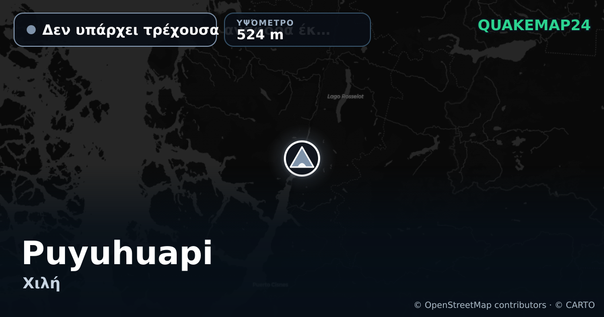 Puyuhuapi · Δεν υπάρχει τρέχουσα αναφορά έκρηξης · 524 m
