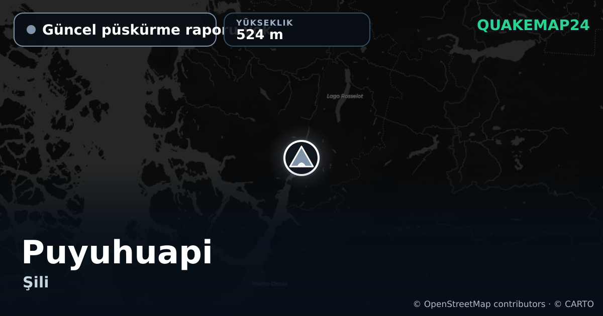 Puyuhuapi · Güncel püskürme raporu yok · 524 m