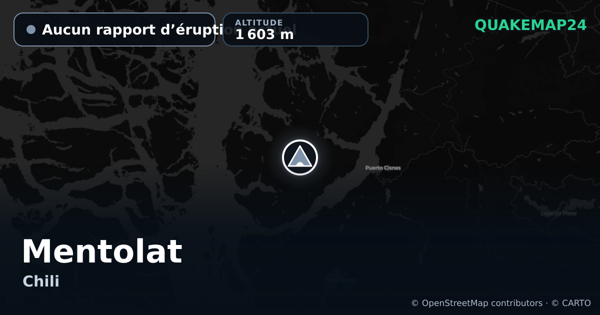 Mentolat · Aucun rapport d’éruption actuel · 1 603 m