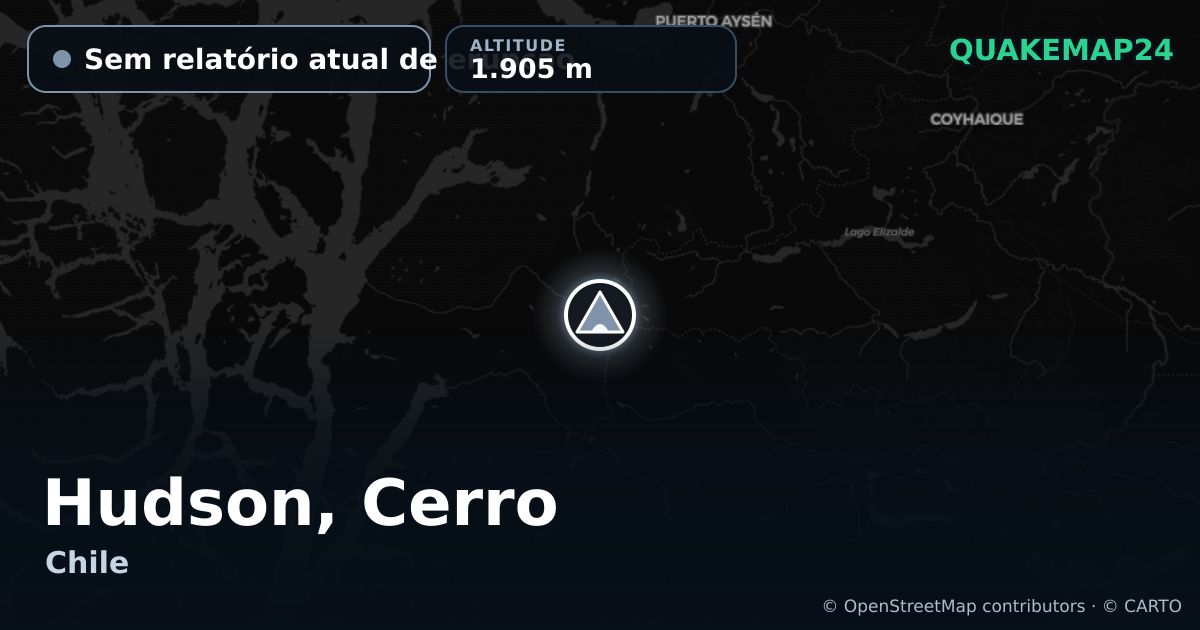 Hudson, Cerro · Sem relatório atual de erupção · 1.905 m