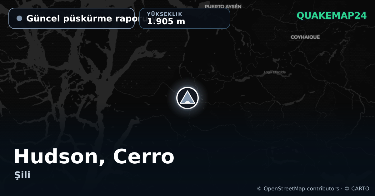 Hudson, Cerro · Güncel püskürme raporu yok · 1.905 m