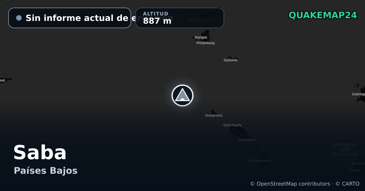 Saba · Sin informe actual de erupción · 887 m