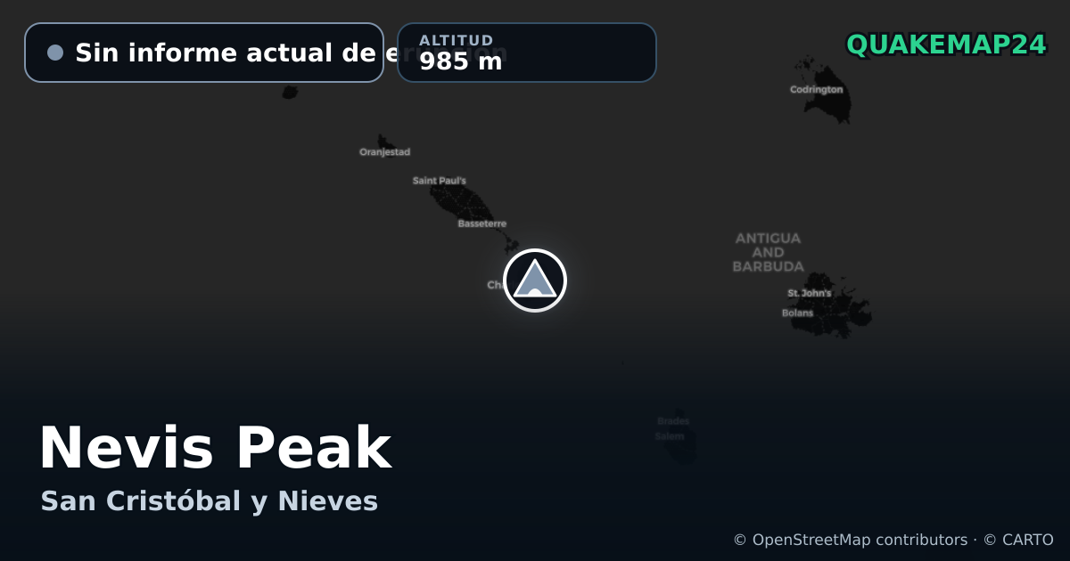 Nevis Peak · Sin informe actual de erupción · 985 m