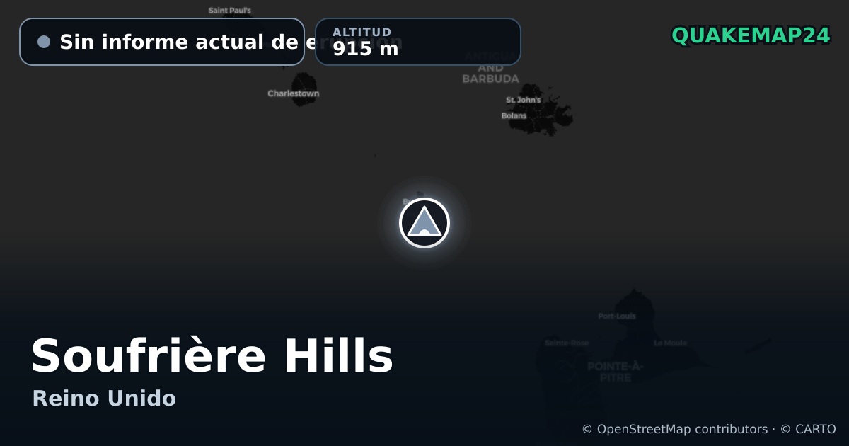Soufrière Hills · Sin informe actual de erupción · 915 m
