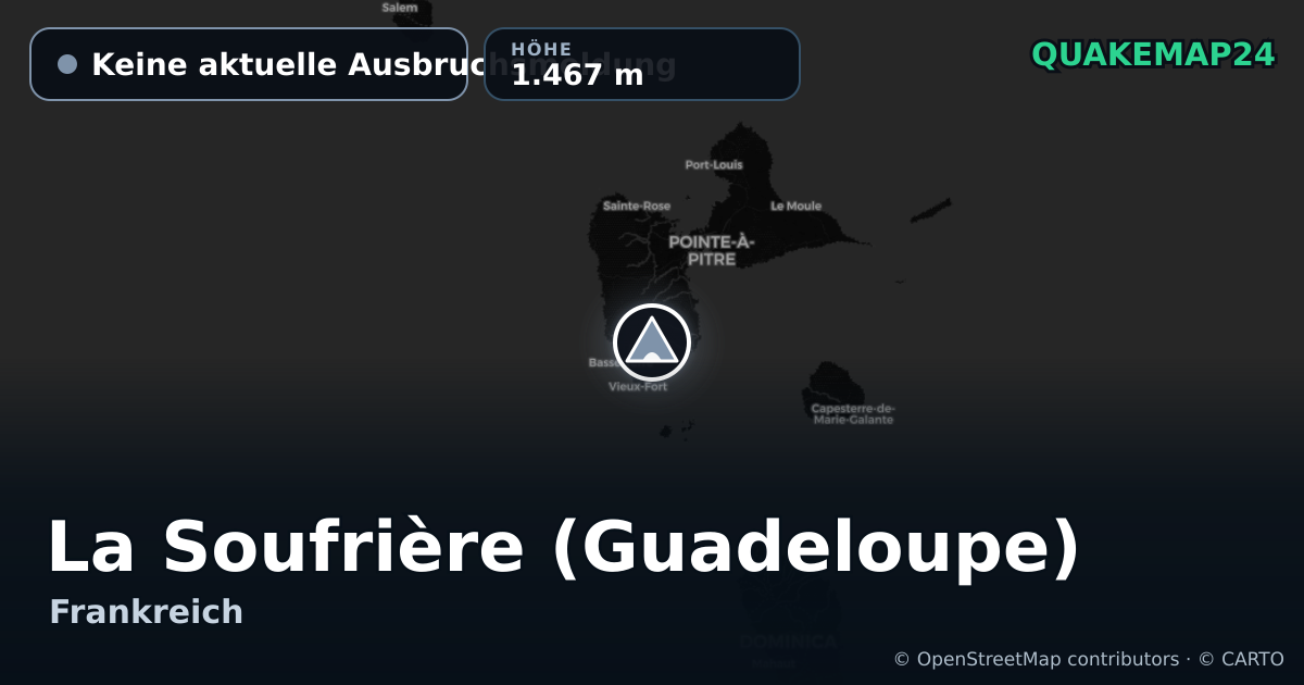 La Soufrière (Guadeloupe) · Keine aktuelle Ausbruchsmeldung · 1.467 m