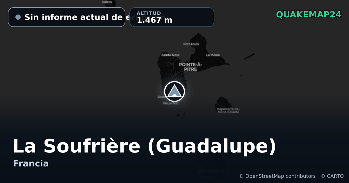 La Soufrière (Guadalupe) · Sin informe actual de erupción · 1.467 m