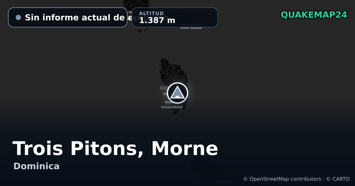 Trois Pitons, Morne · Sin informe actual de erupción · 1.387 m