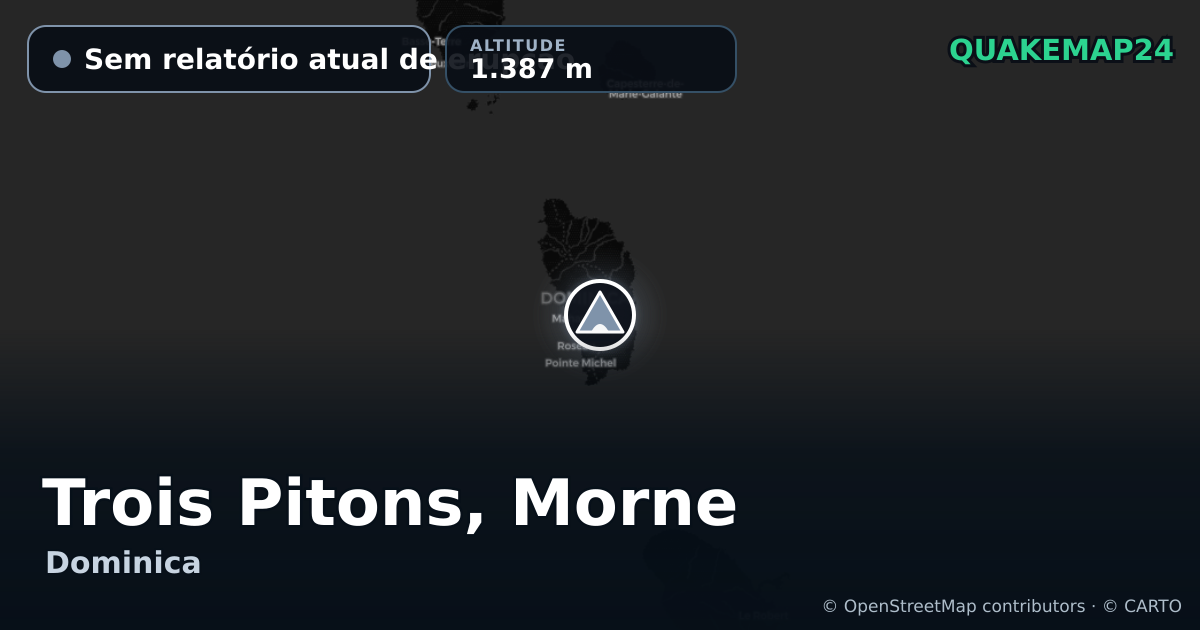 Trois Pitons, Morne · Sem relatório atual de erupção · 1.387 m